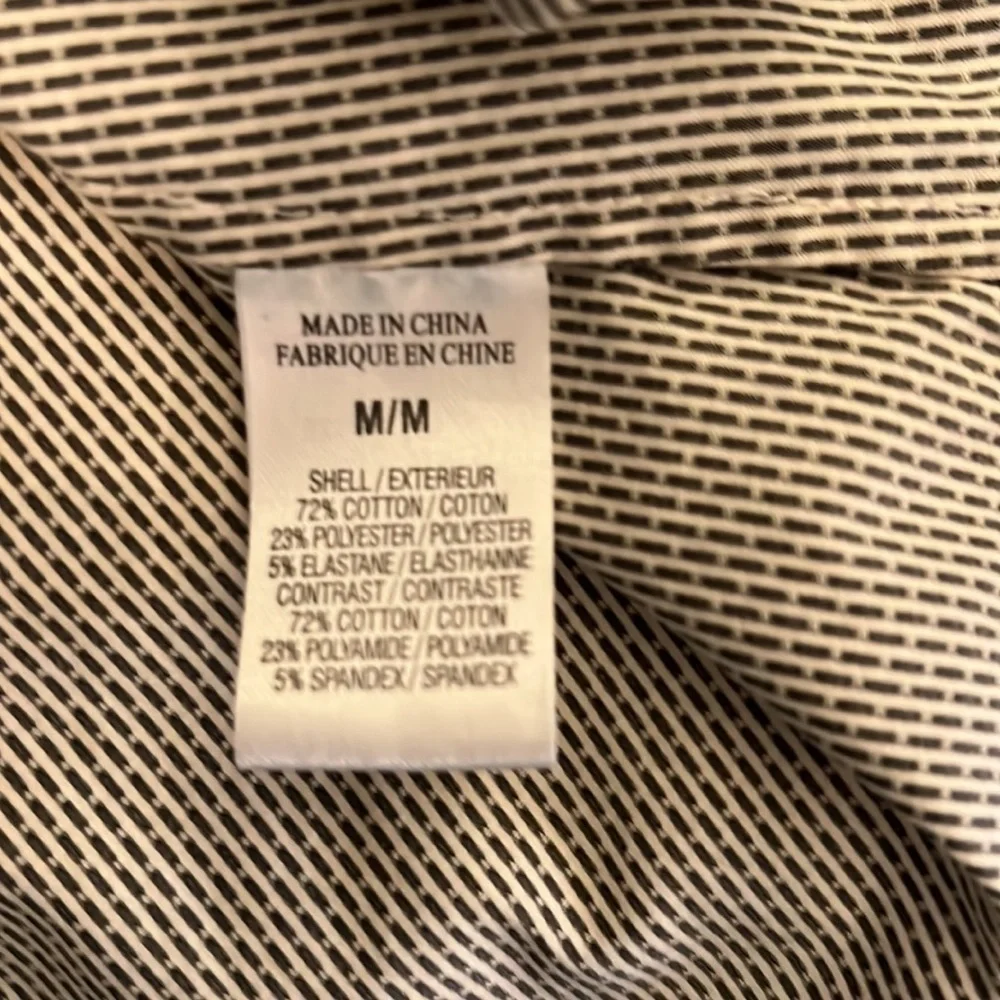 Theory Striped White Collar French Cuff Button Down Size Medium - Picture 10 of 11